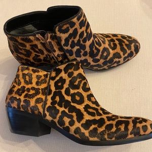 SAM EDELMAN CALF HAIR LEOPARD BOOTIES